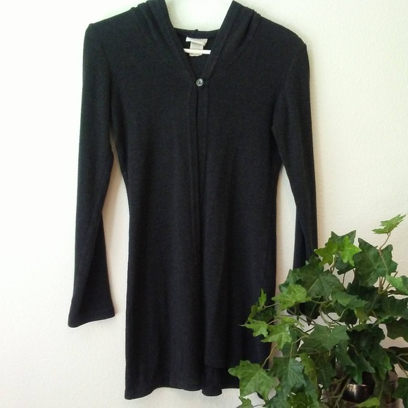 G.W. Sport Sweaters - G.W. Sport Hooded Cardigan; Dark Gray/Charcoal; S